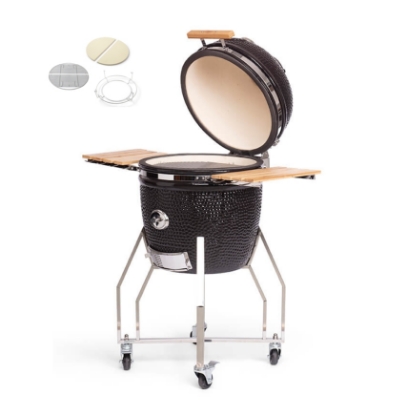 Imagine Gratar Kamado 49 cm LARGE cu baza, laterale incluse si PRO set, Yakiniku