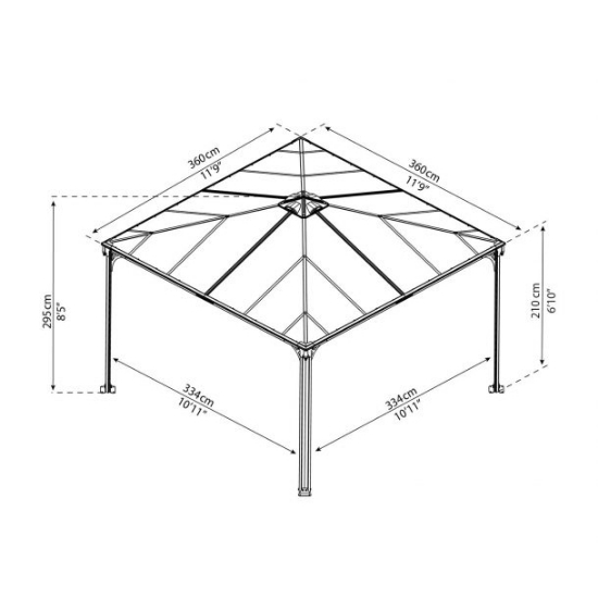 Imagine Gazebo Palermo 3.6 X 3.6   - Canopia