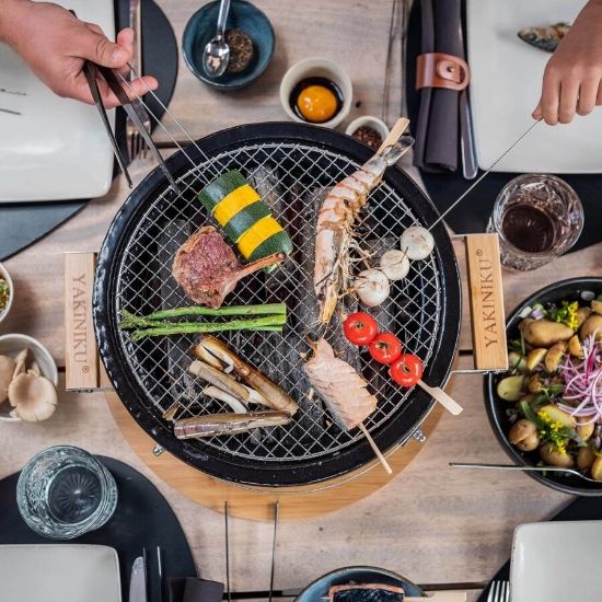 Imagine Gratar ceramic de masa Shichirin, rotund, Yakiniku