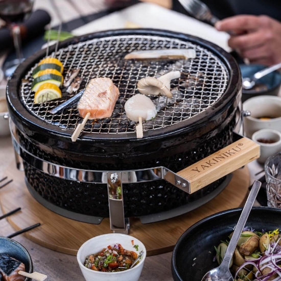 Imagine Gratar ceramic de masa Shichirin, rotund, Yakiniku