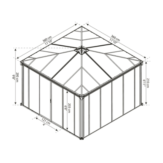 Imagine Foisor gradina inchis Ledro 3 X 4.3   - Canopia