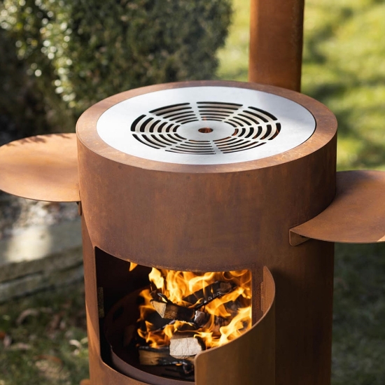 Imagine Soba de gradina cu gratar Deluxe rust, Feu du Jardin