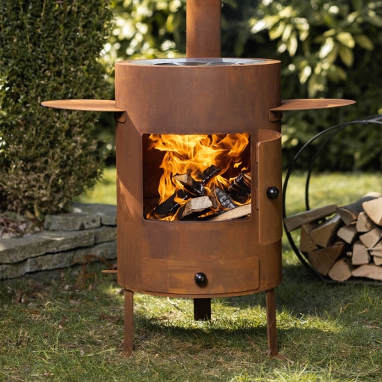 Imagine Soba de gradina cu gratar Deluxe rust, Feu du Jardin