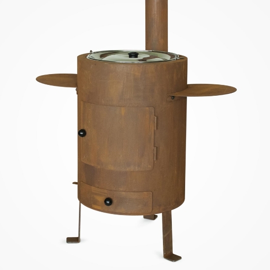 Imagine Soba de gradina cu gratar Deluxe rust, Feu du Jardin