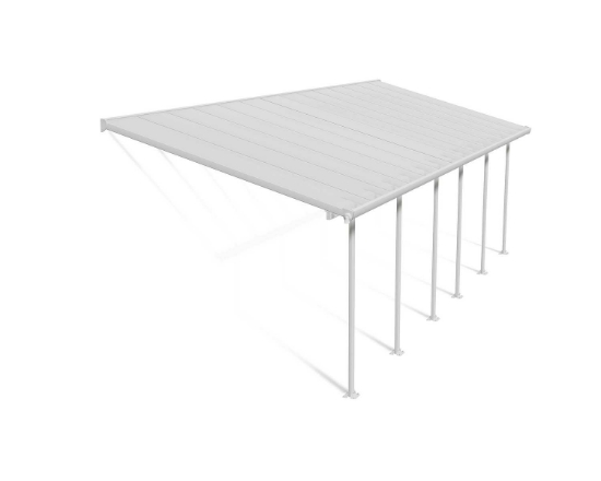 Imagine Copertina terasa Feria 3 X 8.5 aluminiu alb transparent - Canopia