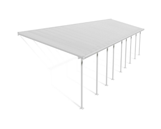 Imagine Copertina terasa Feria 3X13.40 aluminiu alb transparent - Canopia