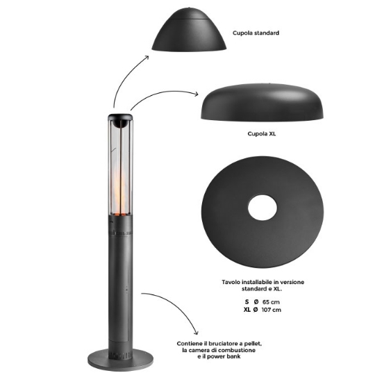 Imagine Incalzitor terasa pe peleti, HEAT, Primato-90cm-Fara masa