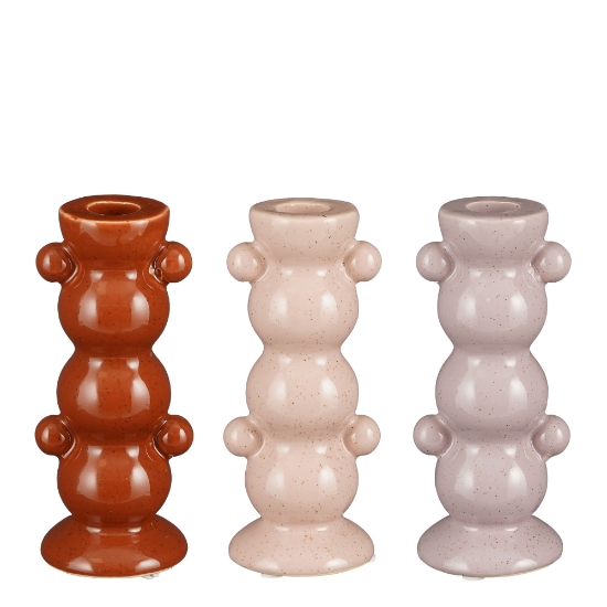 Imagine SET 3 SUPORTI LUMANARI LILAC-PINK-ORANGE