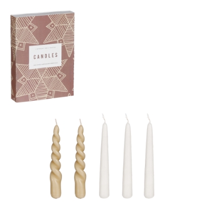 Imagine SET 5 LUMANARI CREAM BROWN