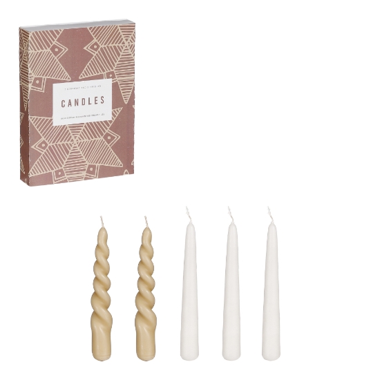 Imagine SET 5 LUMANARI CREAM BROWN