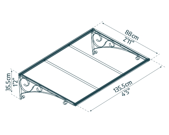 Imagine Copertina usa Canopia Venus 1.5m - Structura Gri & Panouri Clare