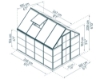 Imagine Seră hibridă Canopia 6x8 din policarbonat - Structură gri