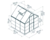 Imagine Seră hibridă Canopia  6x6m din policarbonat - Structură gri