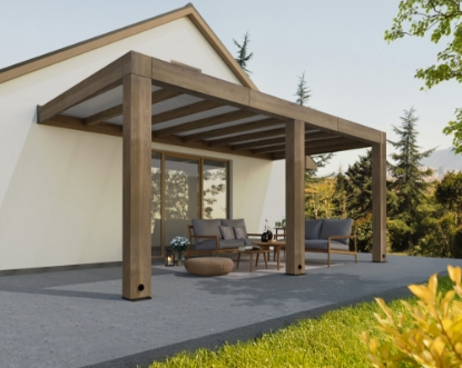 Imagine CANOPIA | Helsinki Pergola terasa din Cedru cu Acoperiș Dur 3X4.7m
