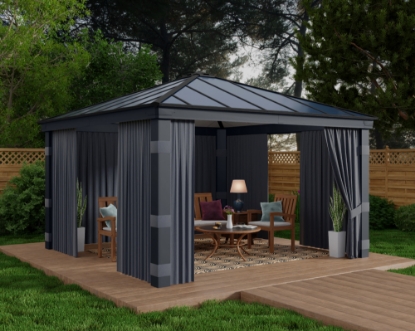 Imagine Set de draperii Canopia pentru Gazebo de grădină Dallas 4.3X4.3 m - 4 buc