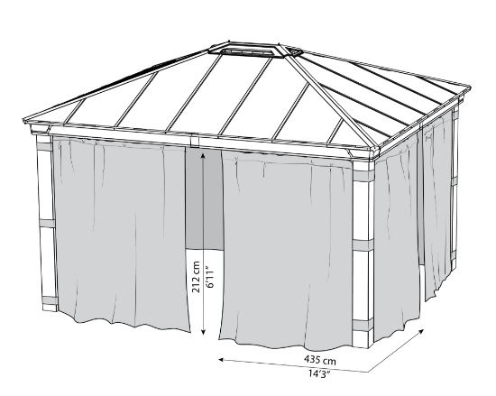 Imagine Set de draperii Canopia pentru Gazebo de grădină Dallas 4.3X4.3 m - 4 buc