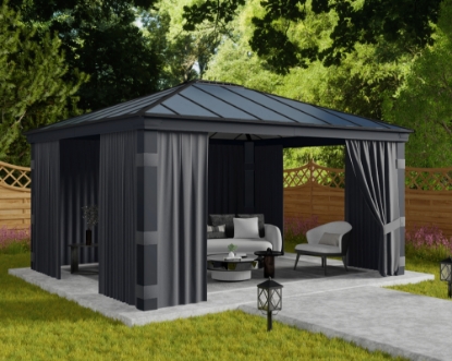 Imagine Set perdea Canopia pentru pavilion de grădină Dallas 4pc 4.3X4.9m