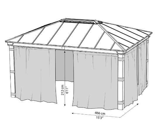 Imagine Set perdea Canopia pentru pavilion de grădină Dallas 4pc 4.3X4.9m