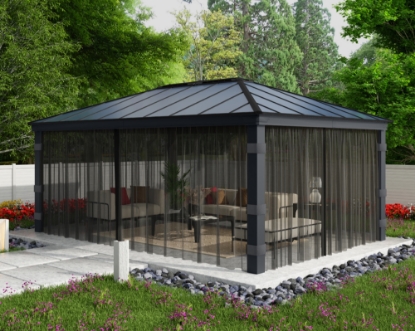 Imagine Set plasă Canopia pentru Dallas 4.3x6.1m Gazebo de Grădină - 4 buc.