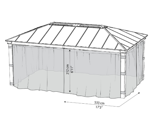 Imagine Set plasă Canopia pentru Dallas 4.3x6.1m Gazebo de Grădină - 4 buc.