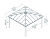 Imagine Canopia Colorado Carport auto - Gri închis / Gri opac 4.3X4.3m din Aluminiu