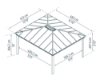 Imagine Canopia Colorado Carport auto din aluminiu - Gri închis / Gri opac 4.9X4.3m