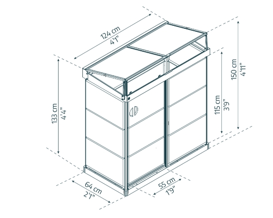Imagine Canopia - IVY 4 X 2 Seră din Policabonat Structură Neagră & Panouri Transparente