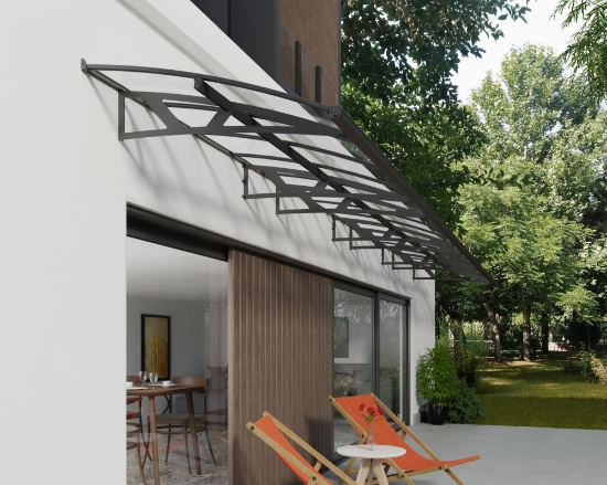 Imagine Copertina usa Canopia Amsterdam 8.9x1.4 m - Structura gri & Panouri clare