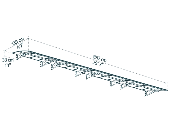 Imagine Copertina usa Canopia Amsterdam 8.9x1.4 m - Structura gri & Panouri clare