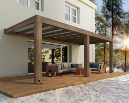 Imagine CANOPIA | Helsinki Pergola terasă 6.6X3 Hardtop Cadru din lemn de cedru