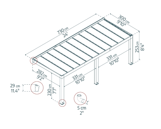 Imagine CANOPIA | Pergola terasă Helsinki 7.3x3