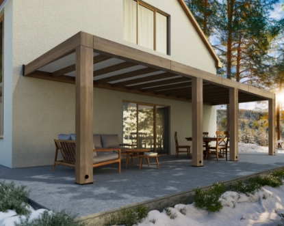 Imagine CANOPIA | Pergolă terasă Helsinki 3X8.6 m Cadru din lemn de cedru