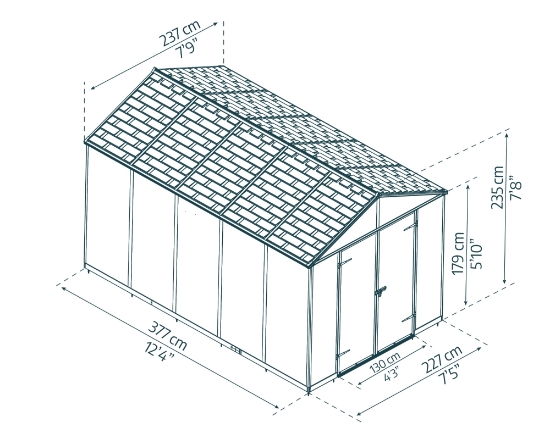 Imagine Canopia Rubicon Ultra Durable Căsuță de grădină 8 X 12 m