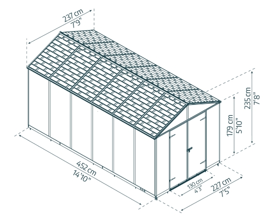 Imagine Casuta de gradina ultra-durabilă Canopia Rubicon 2,4 x 4,5 m