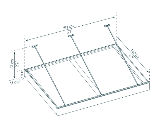 Imagine Canopia Sophia XL - Copertina usa - Structură Gri & Panouri Opal Albe 1.9 X 0.17 m