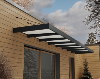 Imagine Canopia Sophia XL 7.5 X 0.17m Copertina usa - Structură Gri & Panouri Opal Alb
