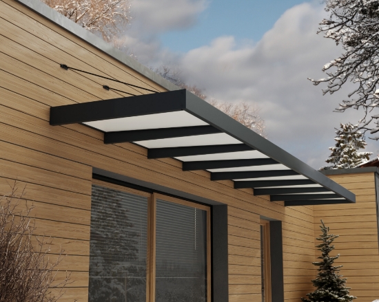 Imagine Canopia Sophia XL 7.5 X 0.17m Copertina usa - Structură Gri & Panouri Opal Alb