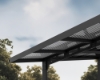 Imagine CANOPIA Sydney 6x6m Carport auto Wings - Cadru din aluminiu negru, Panouri de acoperiș din policarbonat Solar Gray