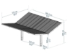 Imagine CANOPIA Sydney 6x6m Carport auto Wings - Cadru din aluminiu negru, Panouri de acoperiș din policarbonat Solar Gray