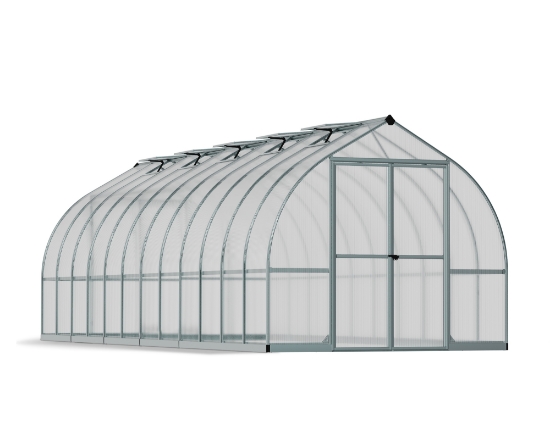 Imagine Canopia - Bella Seră Policarbonat 8 x 24 m Structură Argintie & Panouri Duble