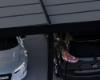 Imagine CANOPIA | OSLO 20x20 / 6x6m Dublu Carport auto - Structură din aluminiu negru / Panouri din policarbonat gri opac