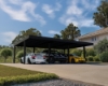 Imagine CANOPIA | OSLO 20x30 / 6x9m CARPORT AUTO DUBLU - Structură din aluminiu negru / Panouri din policarbonat opac gri
