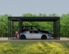 Imagine CANOPIA | OSLO 20x30 / 6x9m CARPORT AUTO DUBLU - Structură din aluminiu negru / Panouri din policarbonat opac gri