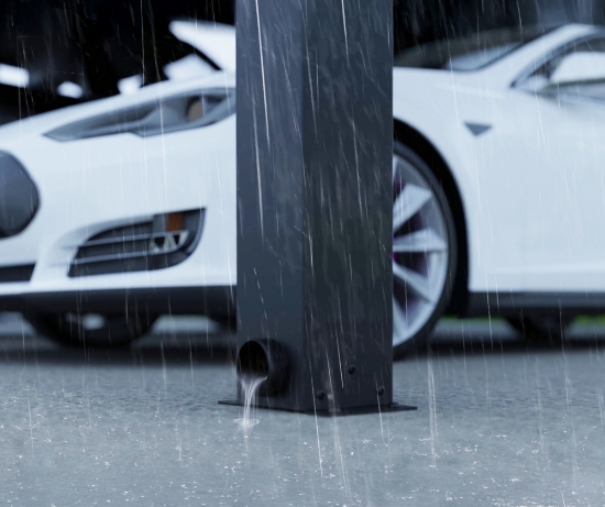 Imagine CANOPIA | OSLO 6x12m CARPORT AUTO - Structură din aluminiu negru / Panouri opace din policarbonat gri