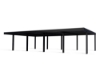 Imagine CANOPIA | OSLO 6x12m CARPORT AUTO - Structură din aluminiu negru / Panouri opace din policarbonat gri